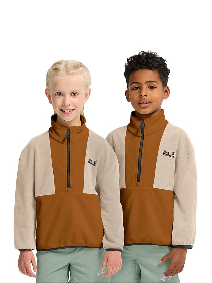 Fleecepullover "Taunus" in Hellbraun/ Beige