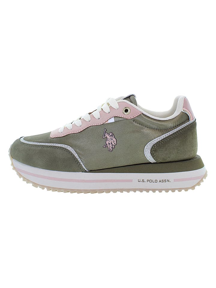Sneakers kaki/lichtroze