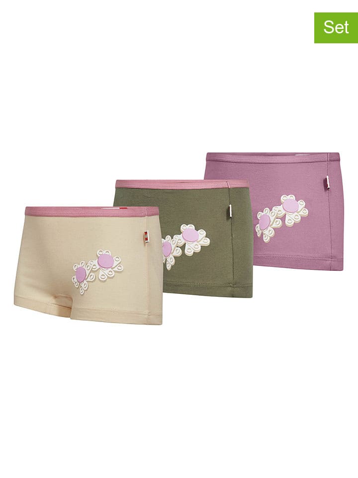 3er-Set: Pantys in Beige/ Khaki/ Lila