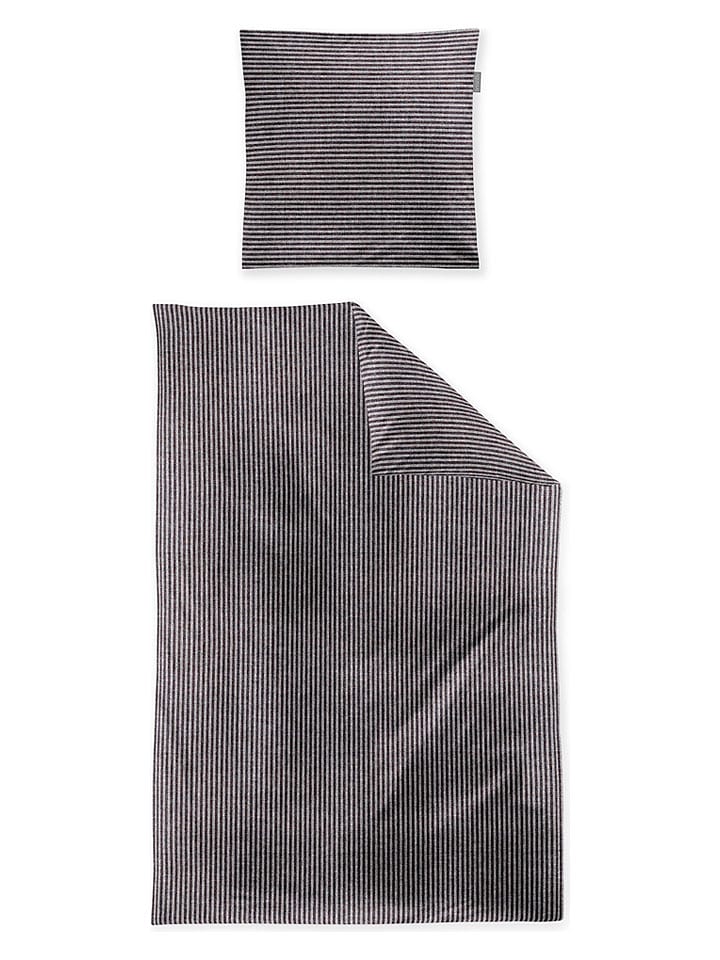 Bettwäsche-Set in Weiß/ Anthrazit
