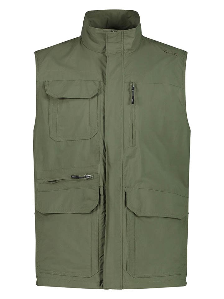 Functionele bodywarmer kaki