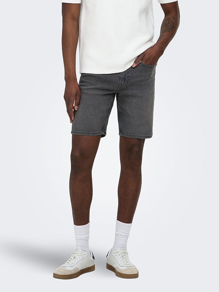 Jeans-Shorts "Onsweft" in Grau
