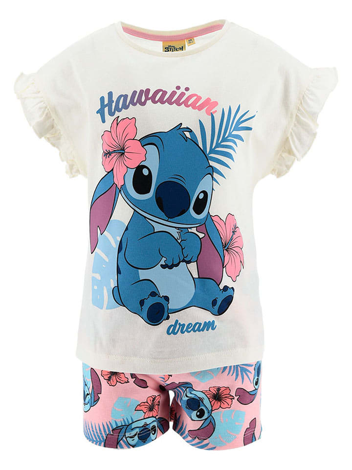 Pyjama "Lilo und Stitch" in Creme/ Rosa