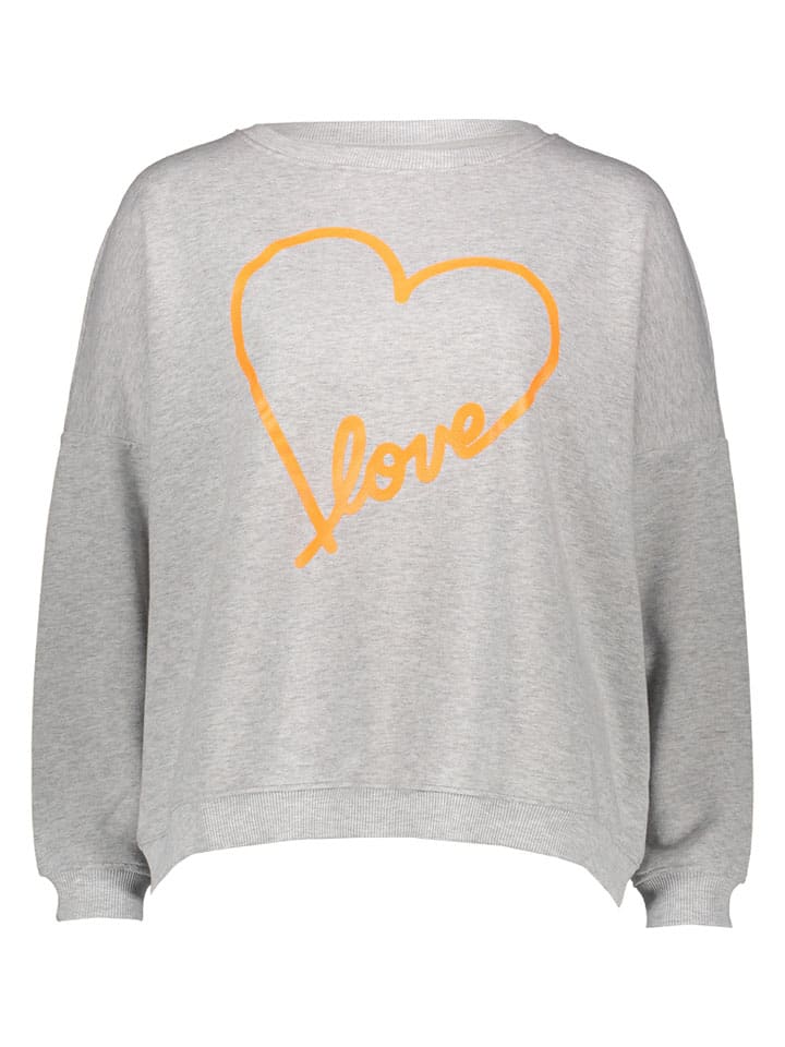Sweatshirt "Heart Love" in Grau