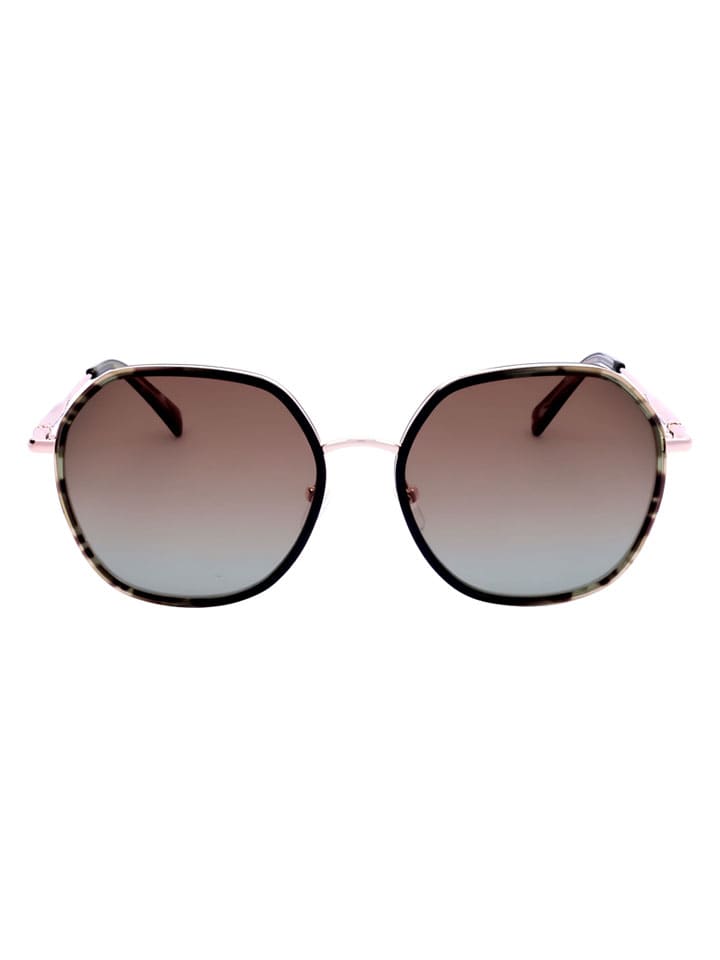 Damen-Sonnenbrille in Grün-Roségold/ Rosa-Hellbraun