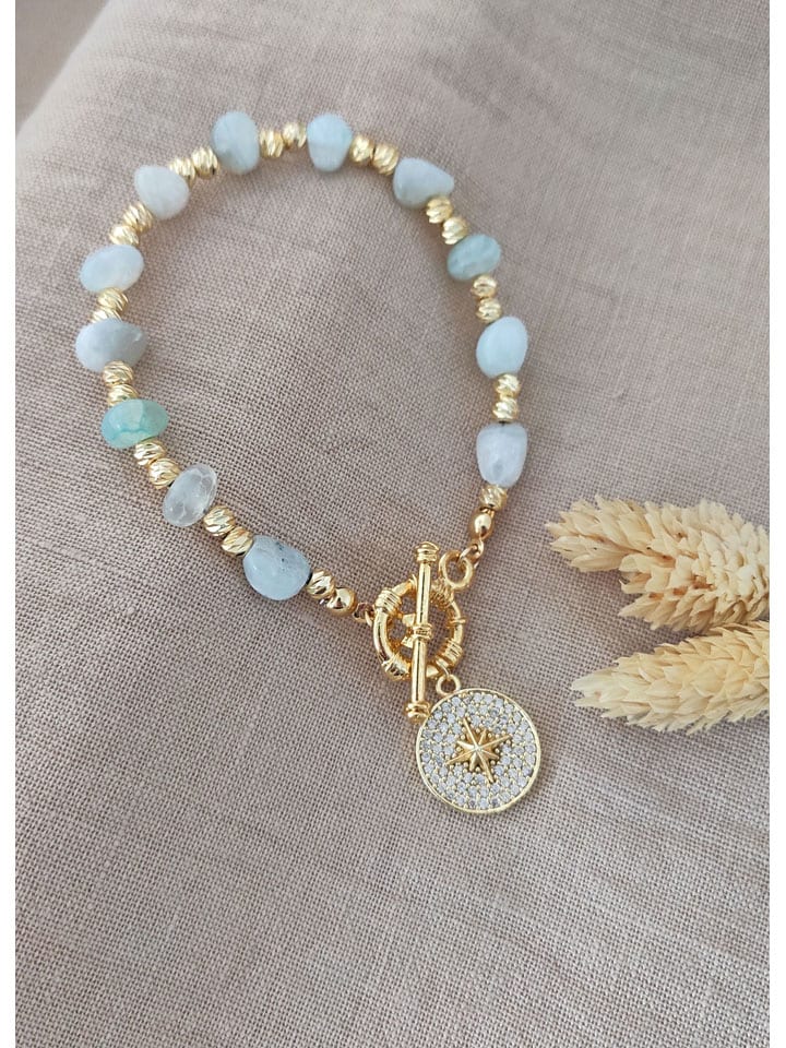 Vergold. Armkette mit Edelsteinen