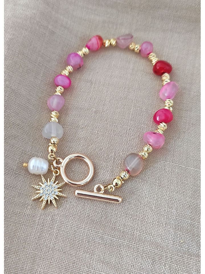 Vergulde armband met edelstenen