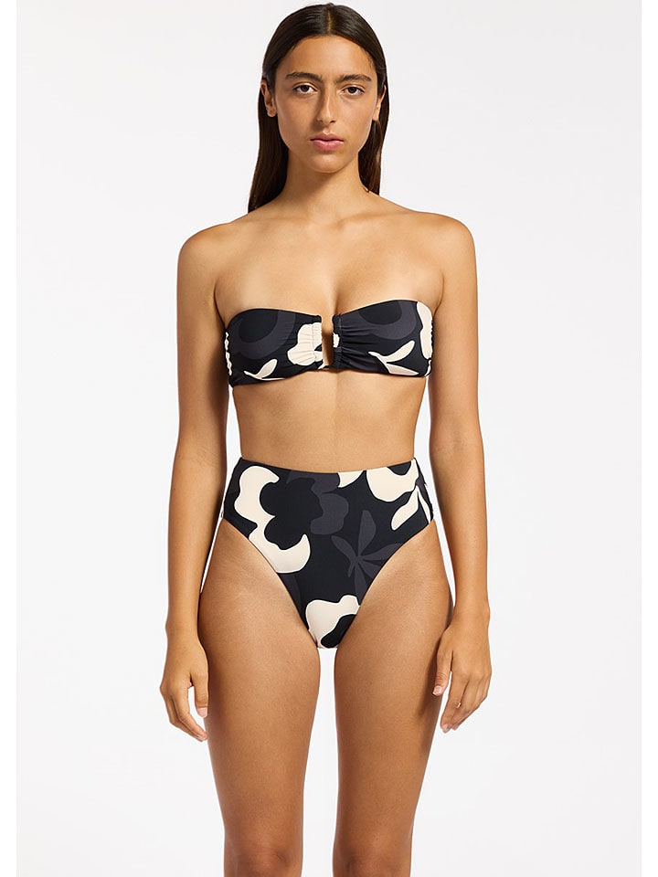 Figi bikini w kolorze czarno-kremowym