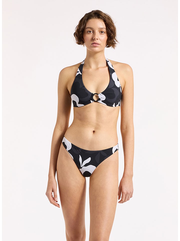 Figi bikini w kolorze czarno-kremowym