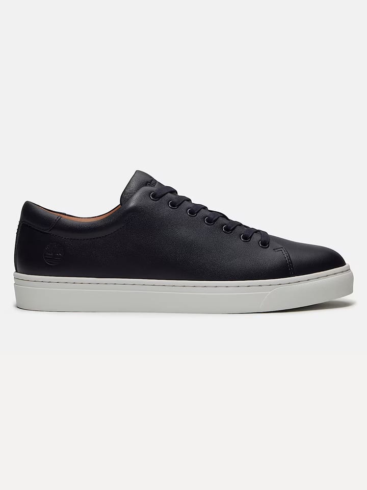 Skórzane sneakersy w kolorze granatowym
