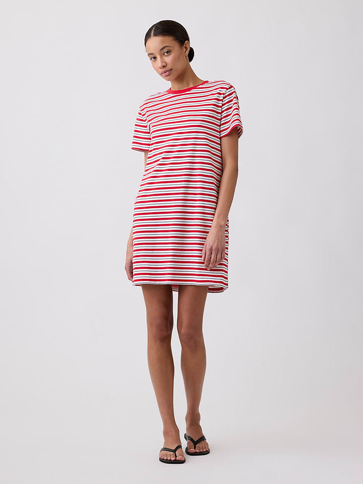 Kleid in Rot/ Weiß