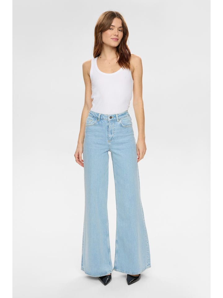 Jeans - Wide leg - in Hellblau