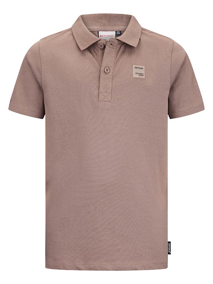 Koszulka polo "Anton" w kolorze jasnobrązowym