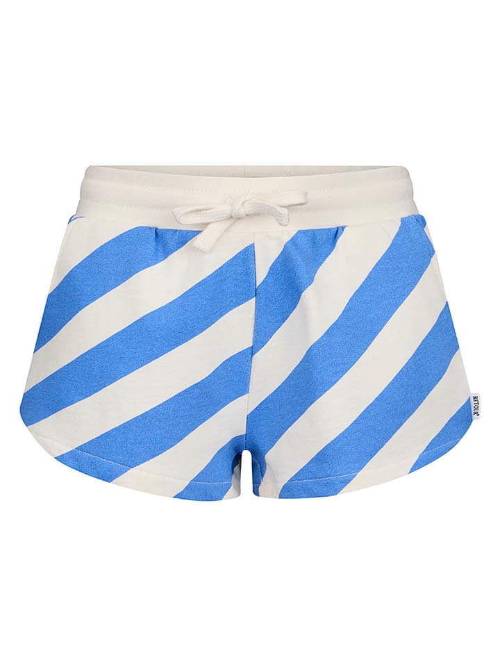 Sweatshorts "Rouen" in Weiß/ Blau