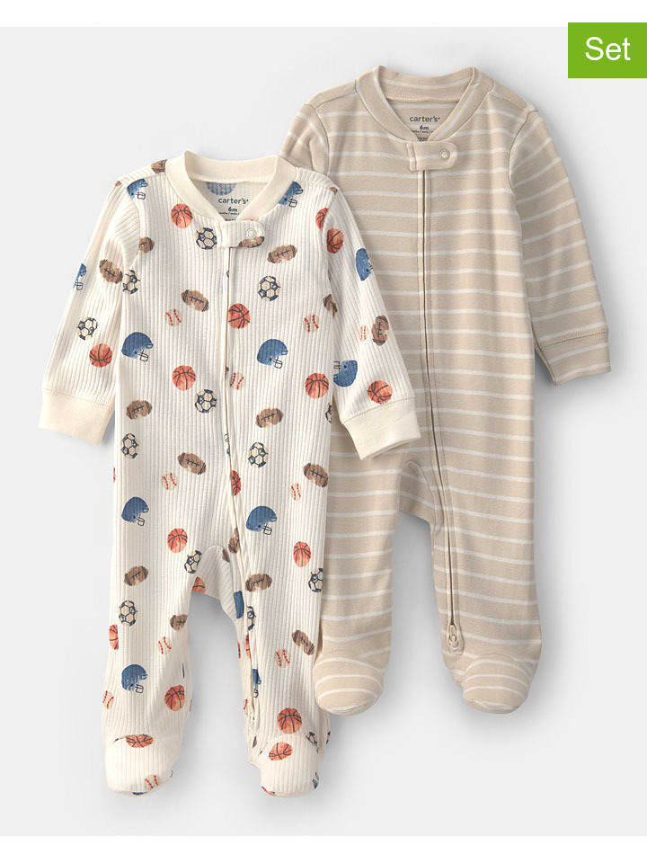 2er-Set: Strampler in Beige