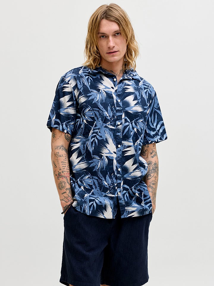 Blouse "Honolulu" donkerblauw