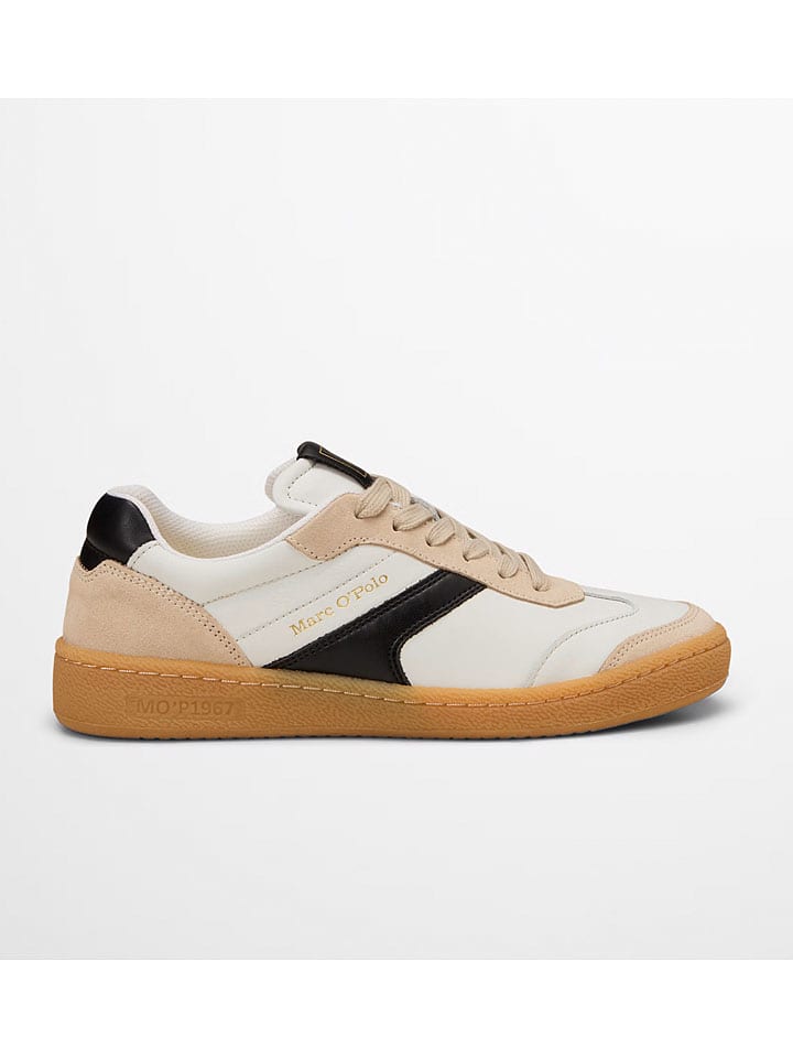 Skórzane sneakersy w kolorze biało-czarnym