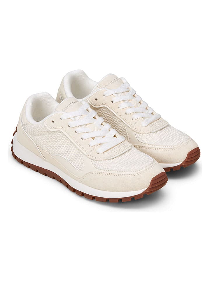 Skórzane sneakersy w kolorze kremowym