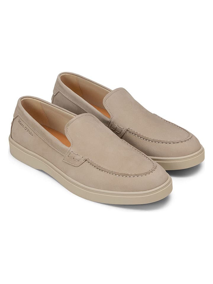 Leren mocassins beige