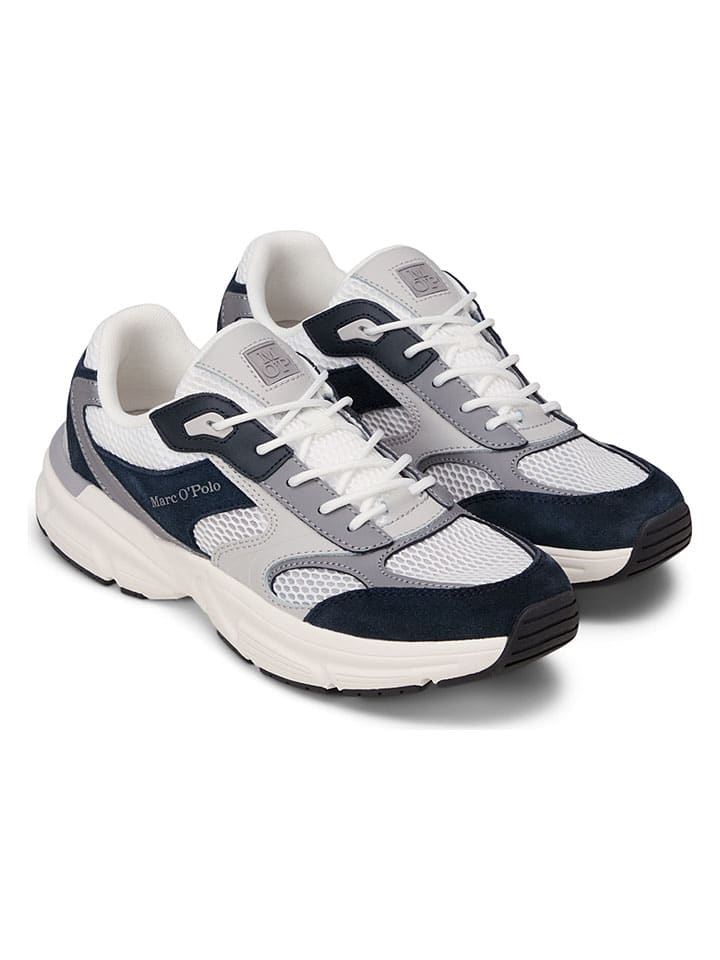 Leren sneakers donkerblauw/grijs
