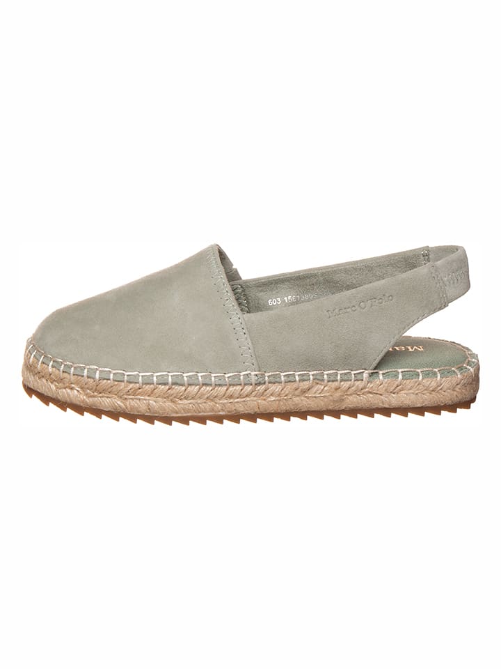 Leder-Espadrilles in Grün