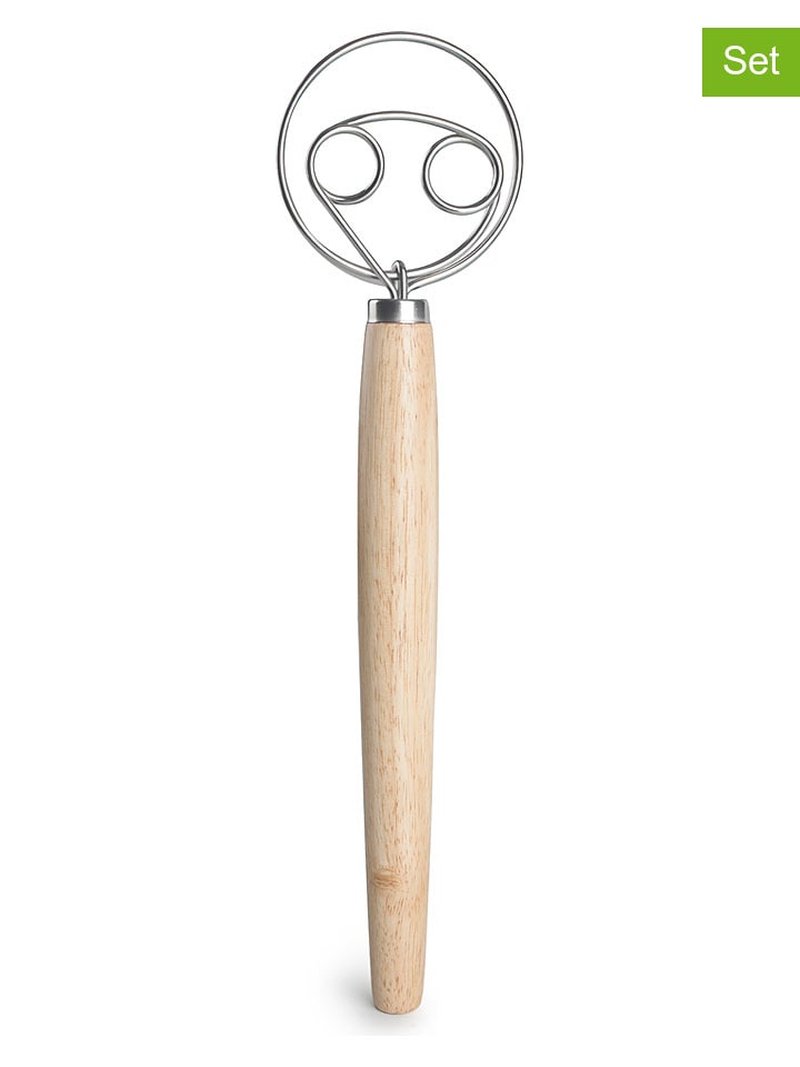 Trzepaczki (2 szt.) w kolorze srebrno-jasnobrązowym - dł. 33,7 cm
