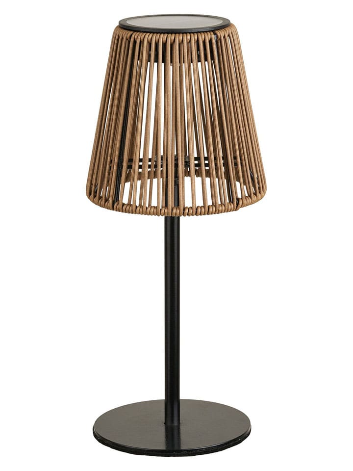 Solarny lampion LED w kolorze jasnobrązowo-czarnym - wys. 30,5 x Ø 13,5 cm