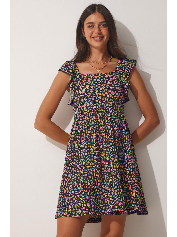 Kleid in Schwarz/ Bunt
