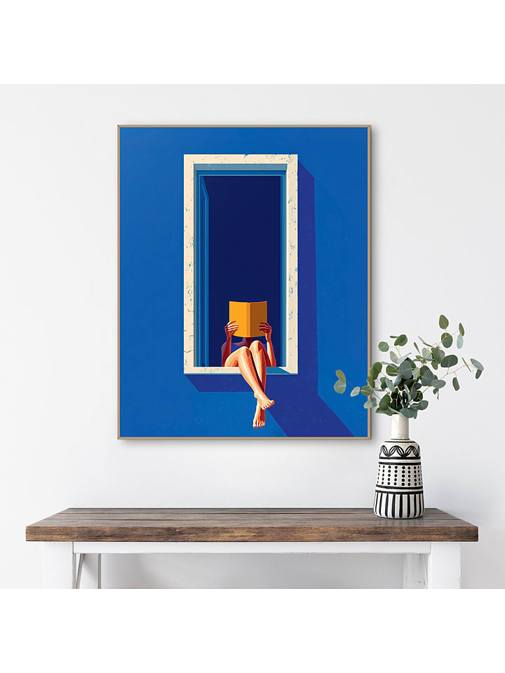 Druk artystyczny "Blue Window" w ramce