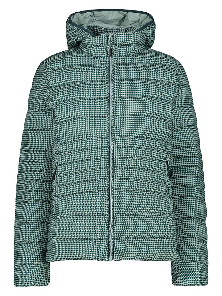 Doorgestikte jas turquoise