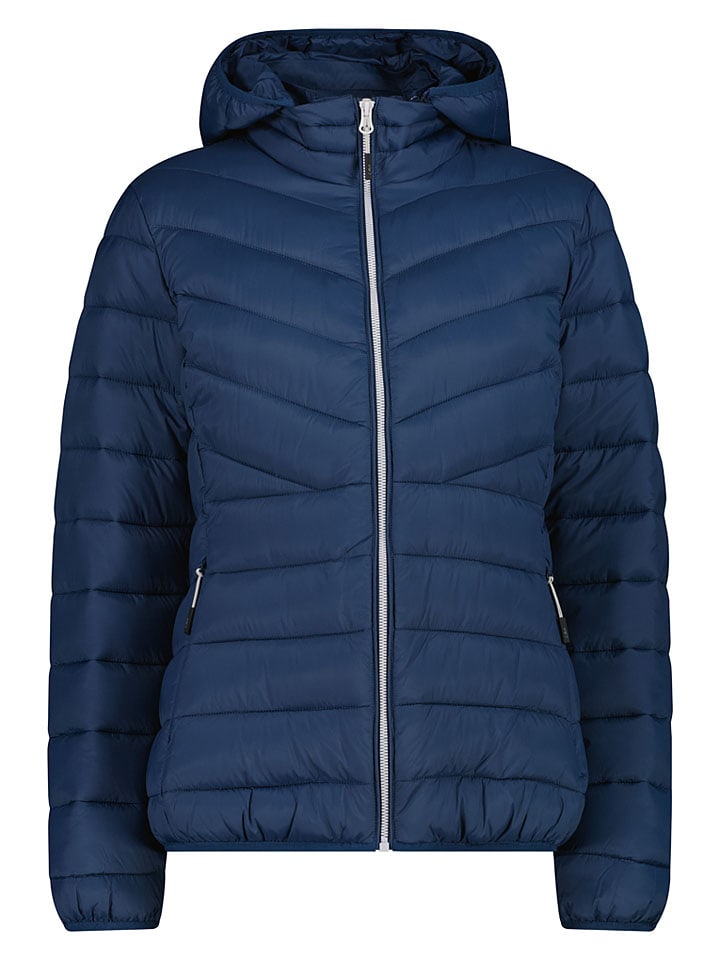 Doorgestikte jas donkerblauw