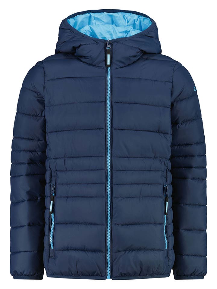 Doorgestikte jas donkerblauw