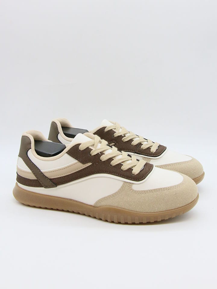 Sneakersy w kolorze beżowo-brązowym