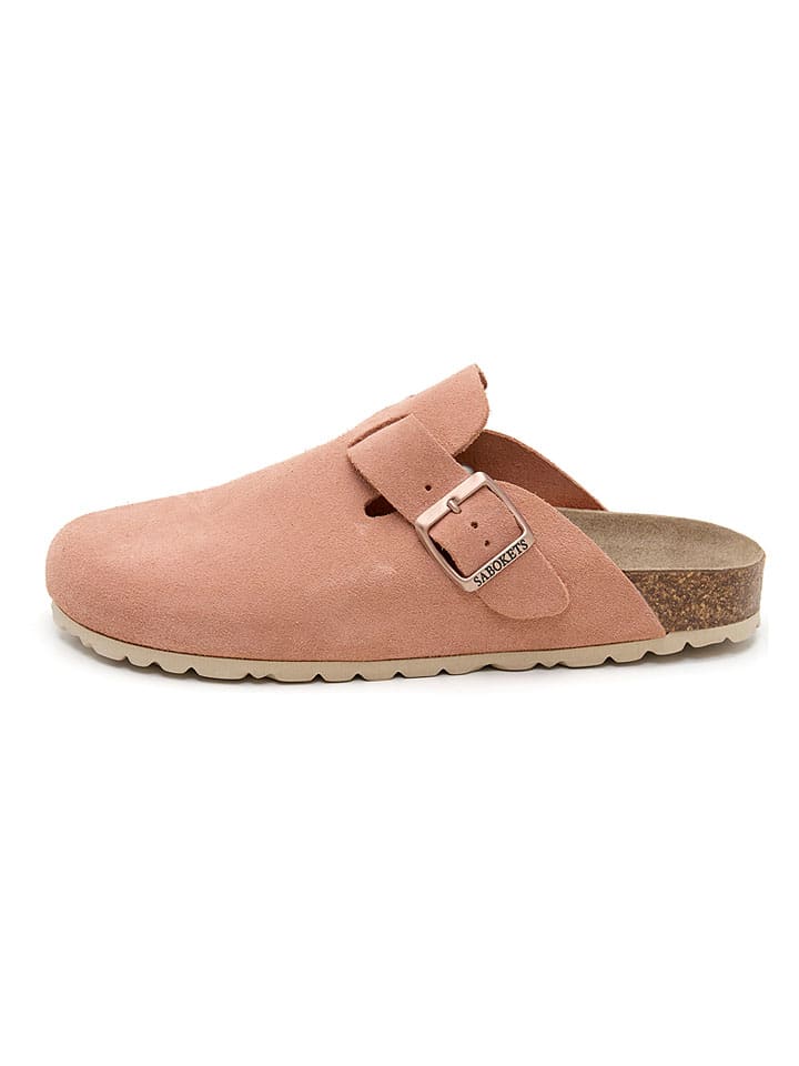 Leder-Clogs in Rosa