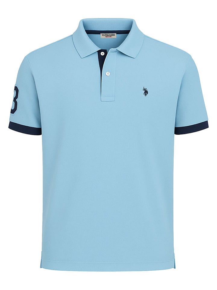 Koszulka polo w kolorze błękitnym