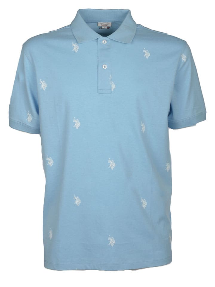 Koszulka polo w kolorze błękitnym