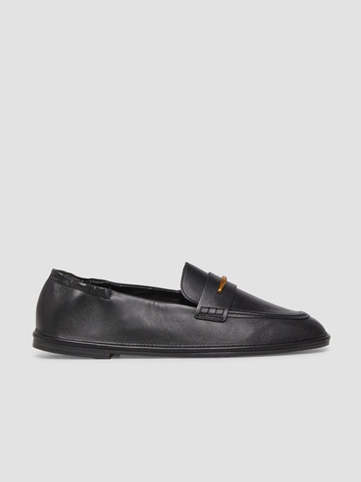 Leer-Slipper in Schwarz