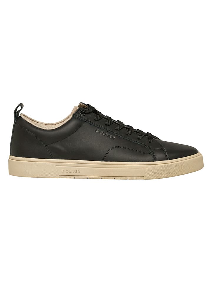 Leder-Sneakers in Schwarz