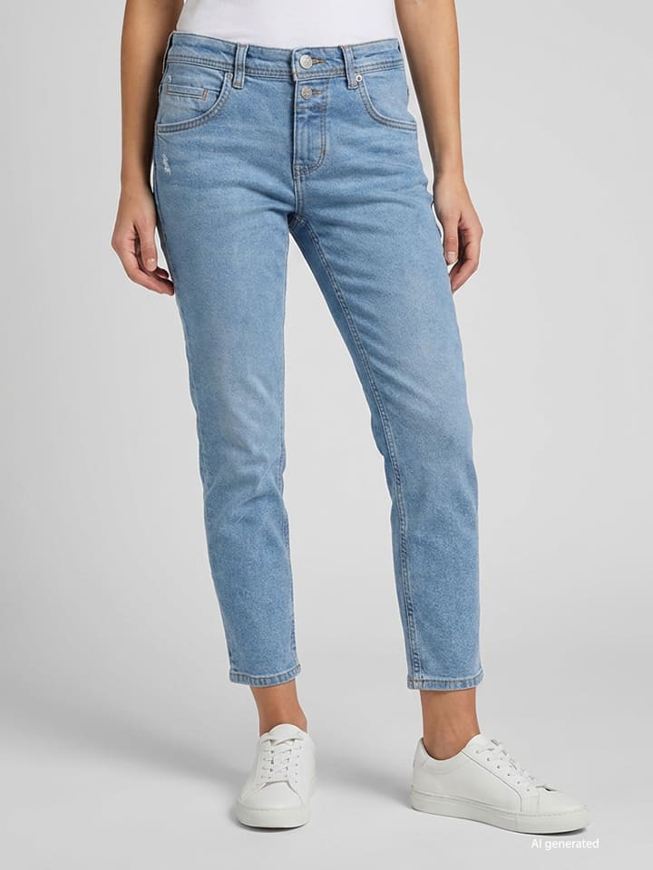Dżinsy - Skinny fit - w kolorze błękitnym