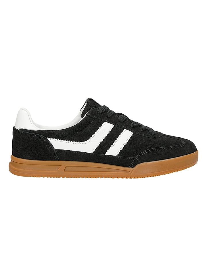 Leren sneakers zwart/wit