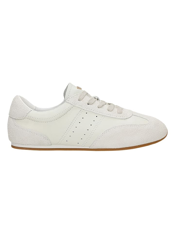 Leder-Sneakers in Creme