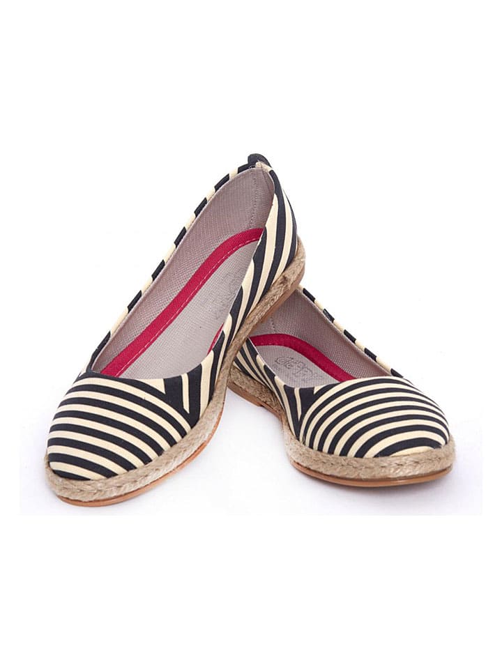 Espadrilles in Creme/ Schwarz