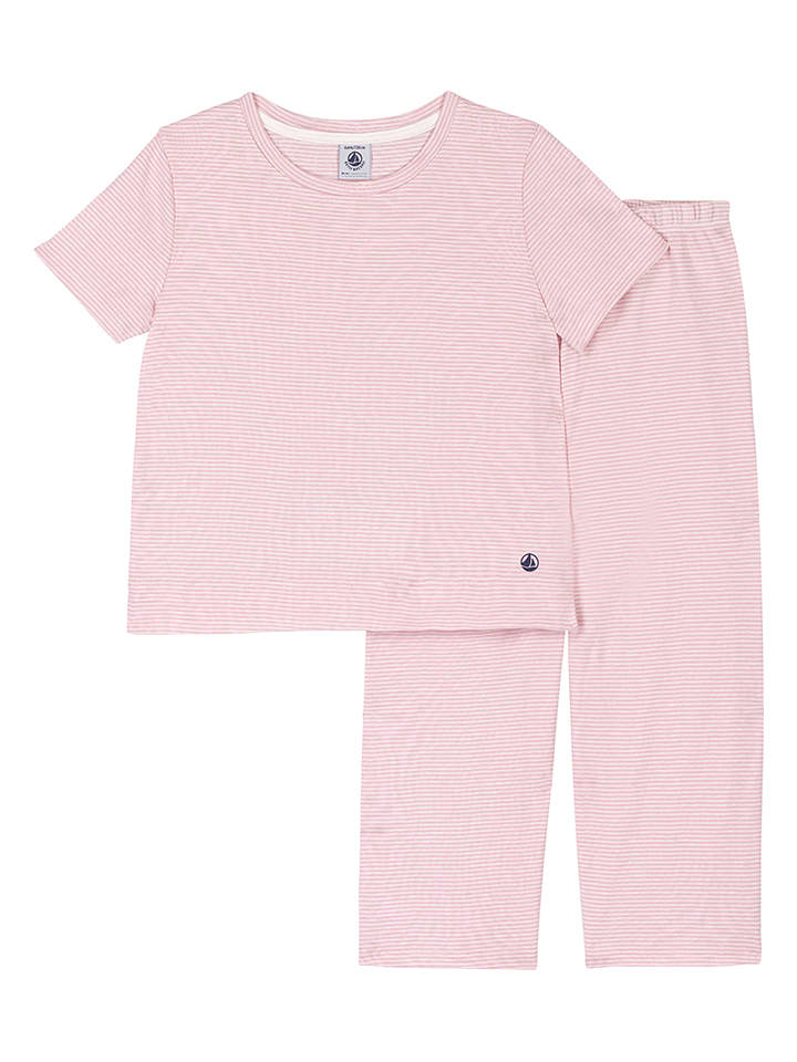 Pyjama in Rosa/ Weiß