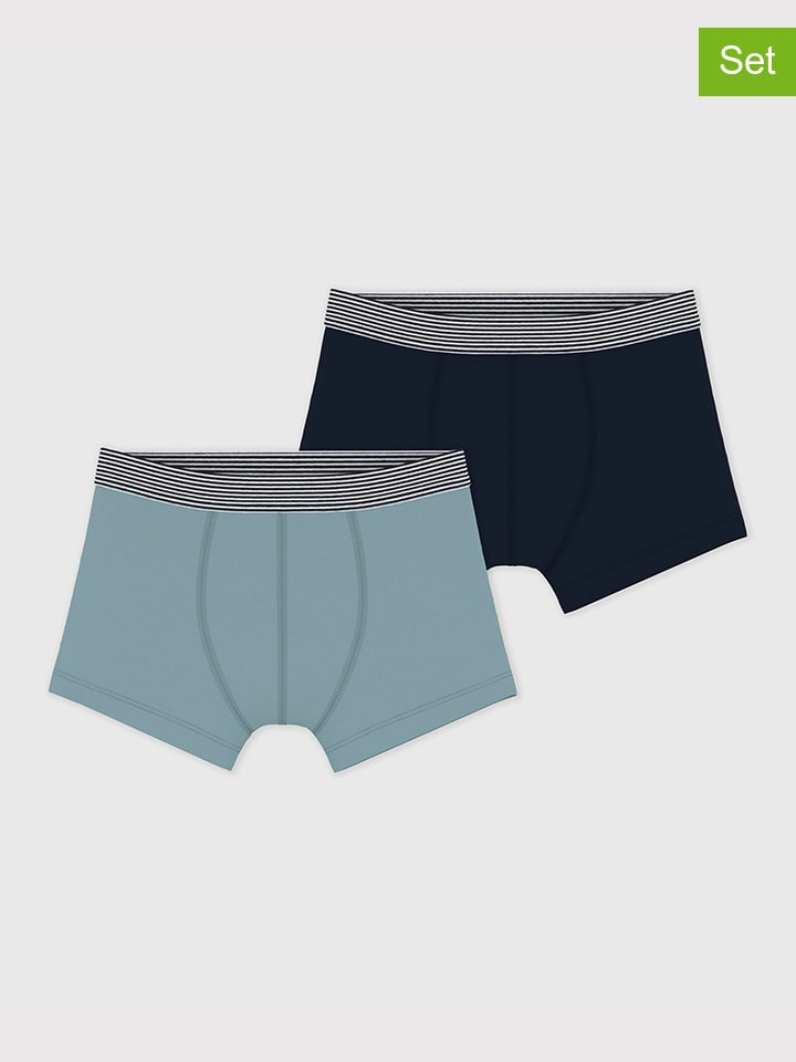 2er-Set: Boxershorts in Hellblau/ Dunkelblau