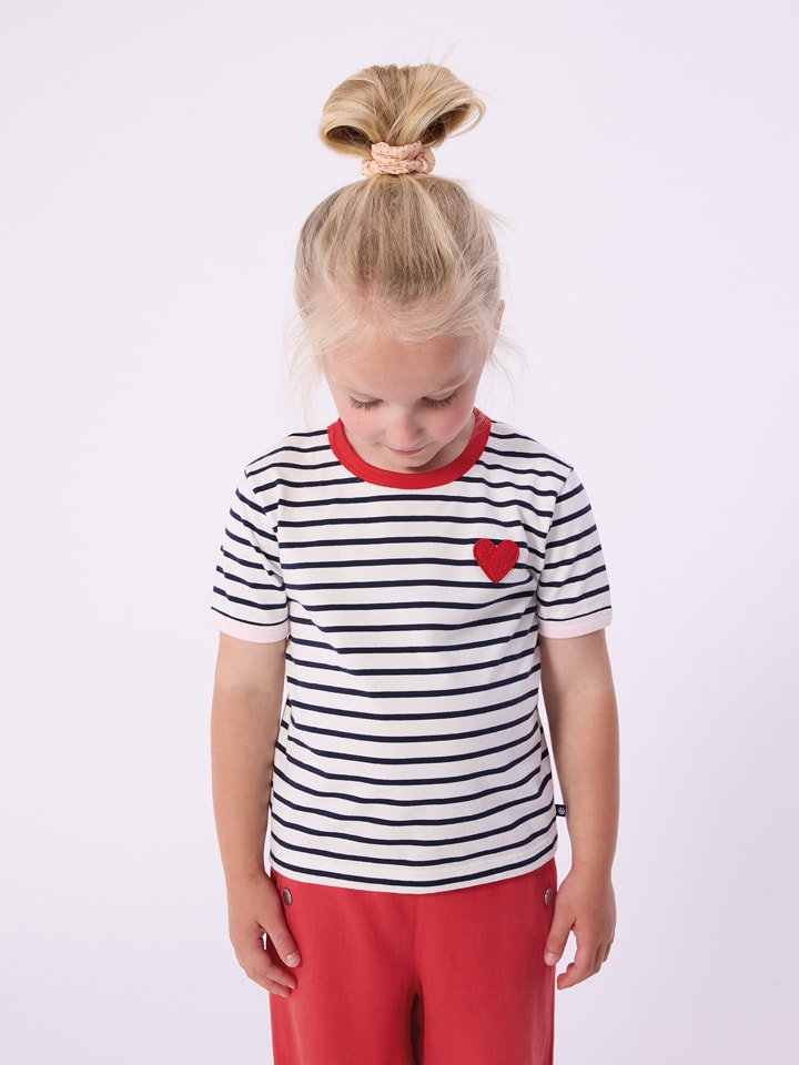Shirt in Weiß/ Dunkelblau