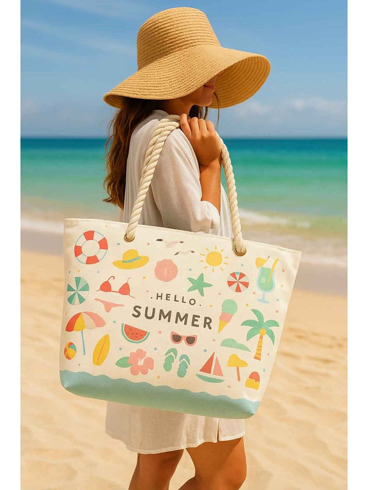 Torba plażowa ze wzorem - 55 x 36 x 15 cm