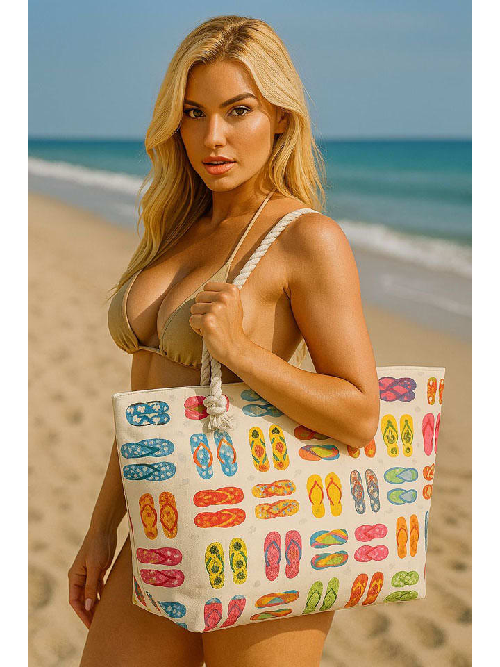 Torba plażowa ze wzorem - 55 x 36 x 15 cm