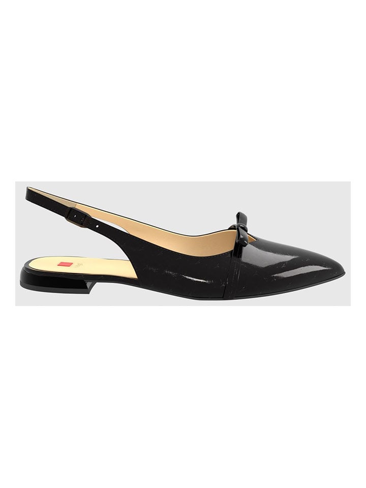 Leder-Slingballerinas "Pretty" in Schwarz