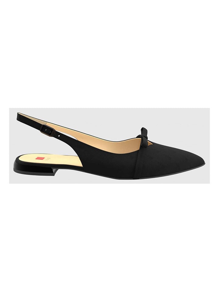 Leren slingballerina's "Pretty" zwart