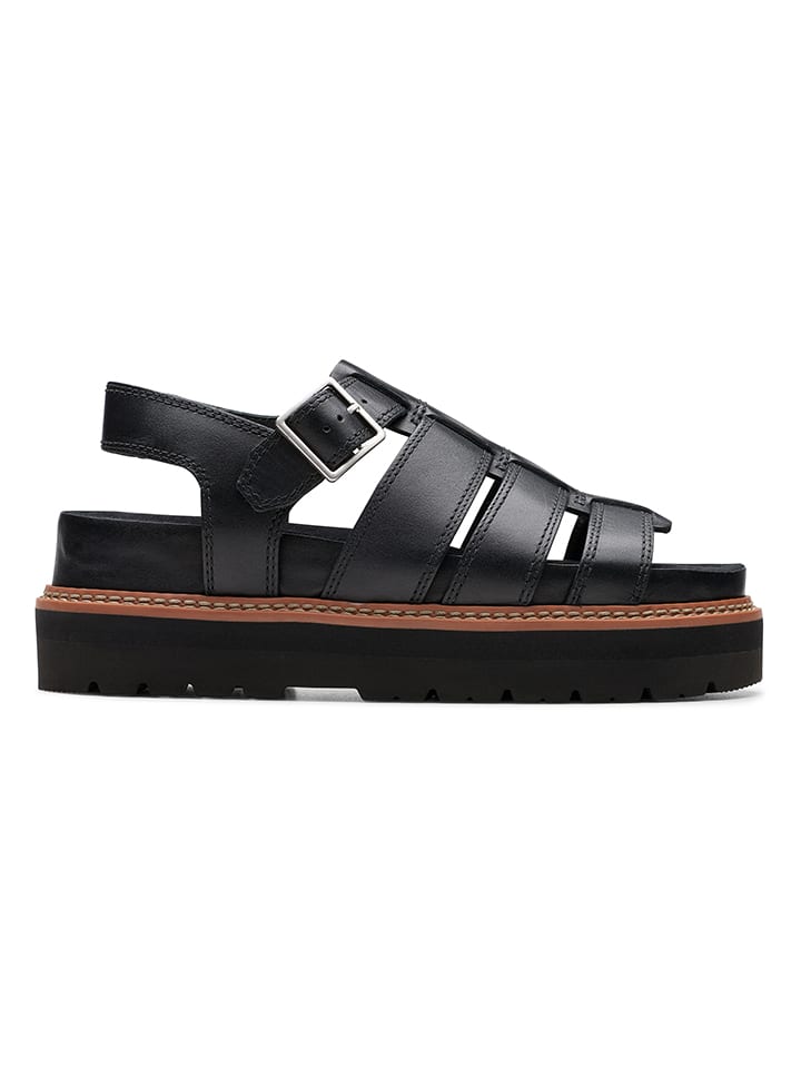 Leder-Sandalen "Orianna Twist" in Schwarz